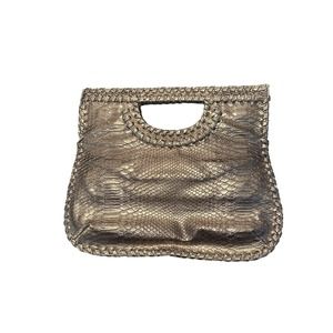 Big Buddha Gold Metallic Clutch Handbag
